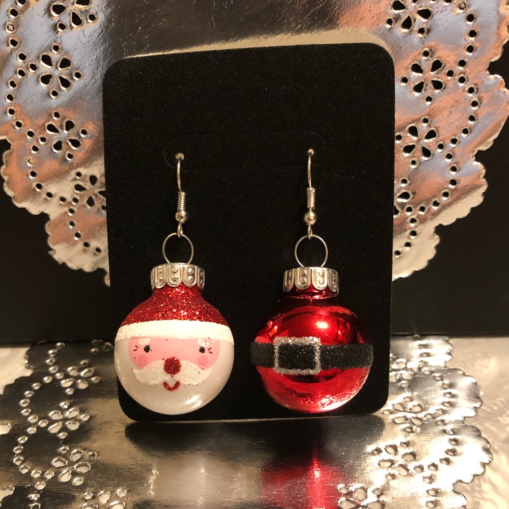 GLITTER GLASS BALL ORNAMENT EARRINGS